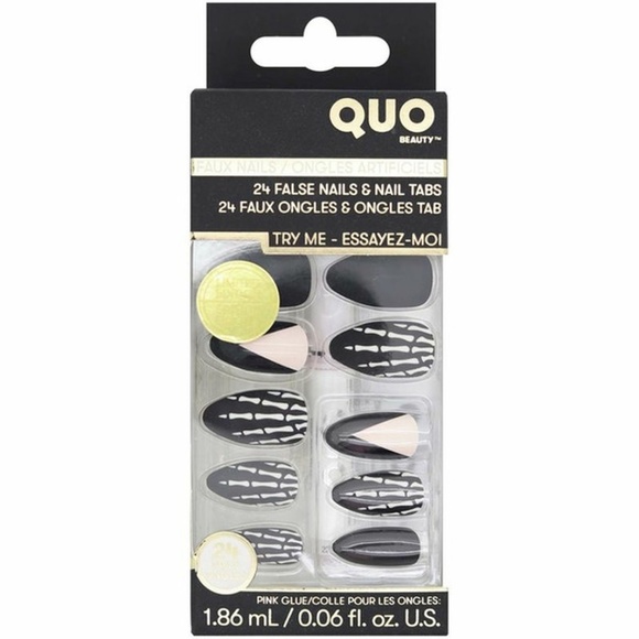Quo Beauty Limited Edition Halloween Collection Faux Nail set in Skeleton Hands - Picture 1 of 1